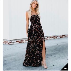 Floral so this is love black dress